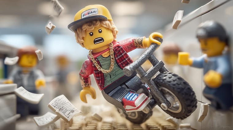 Lego Motorcycle Masekalas Bloopers Closeup