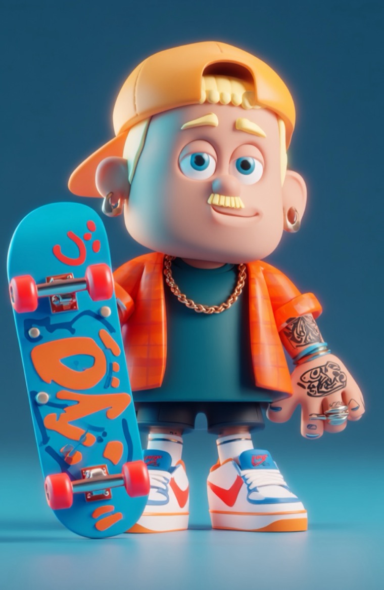 Skater 3d Chibi Funko Pose Portrait